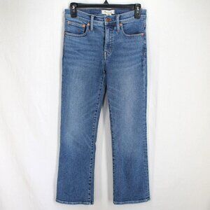 Madewell Cali Demi Boot Jeans Womens Sz 26 Medium Wash Blue Cotton Blend Denim